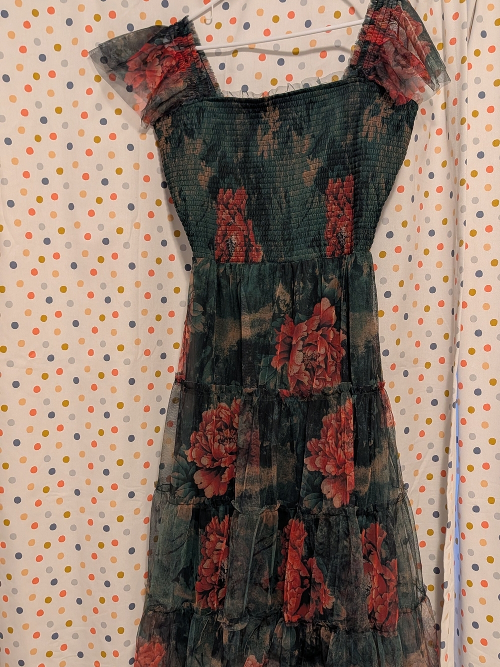 Baltic Born Clementine Tulle Midi Dress with Red/Green Florals